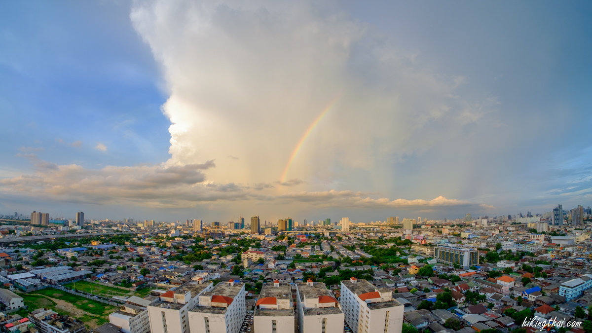rainbow over bangkok thailand