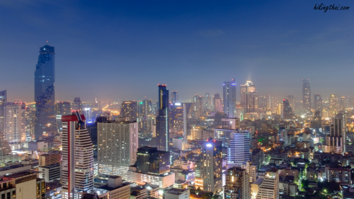 Night time view of Bangkok Thailand